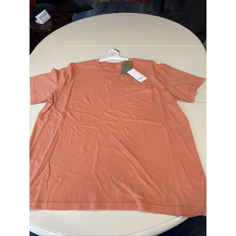 Goodfellow & Co Heavyweight Short Sleeve Pocket T-shirt Size XL Orange NEW